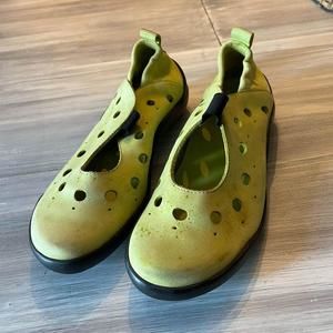 Arche Women’s Perforated Chartreuse Slip-On Loafers